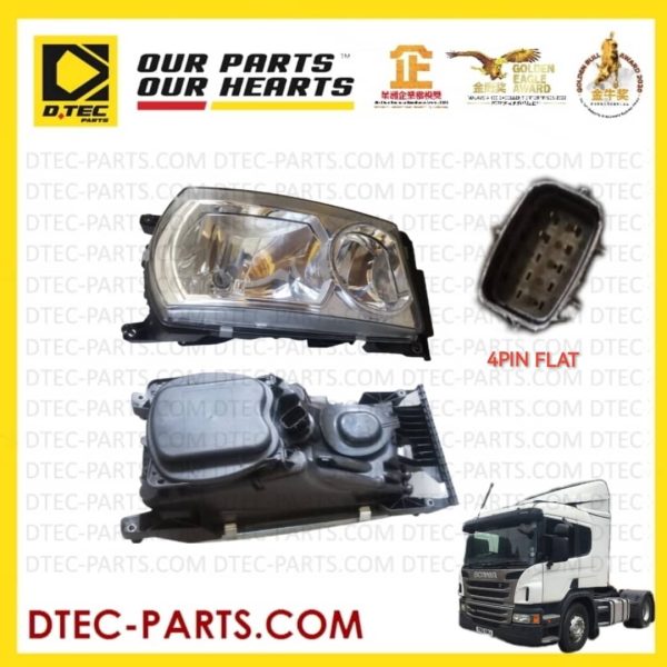 1730958 SCANIA CP/CR HEAD LAMP RH 4PIN FLAT | DTEC-PARTS